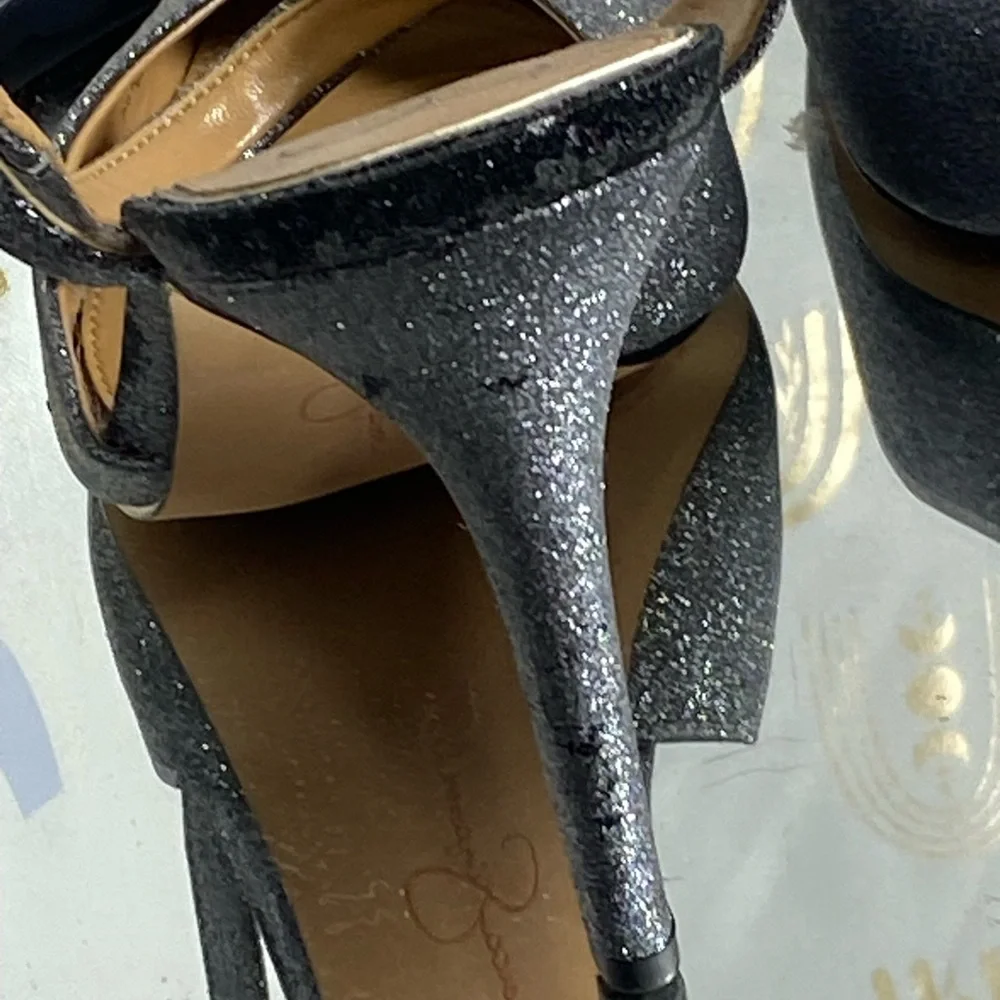 Jessica Simpson Glittering Silver Heels
